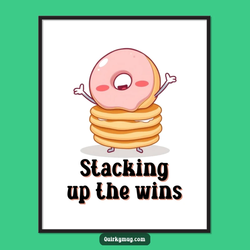 Funny Free Printable Wall Art: Donut & Pancakes Balance - Quirky Downloadable Decor!