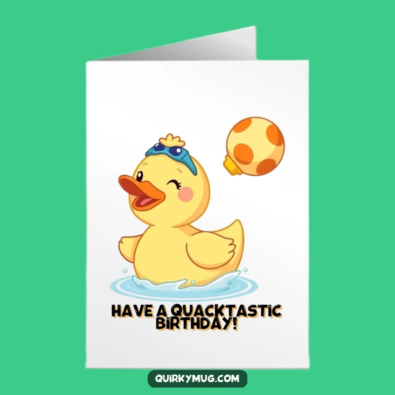 Free Printable Birthday Card: Rubber Duck Cannonball - Funny Downloadable