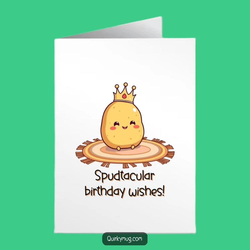 Free Printable Birthday Card: Funny Potato King Fun, Downloadable Royal Birthday