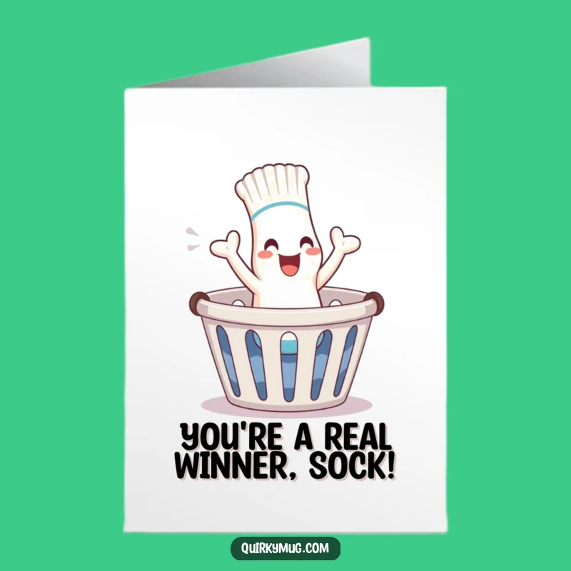 Free Printable Congrats Card: Giggling Sock Celebrates Success - Funny Downloadable Gift