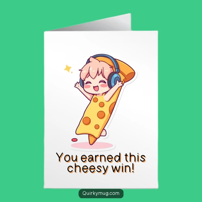 Free Printable Congrats Card: Pizza Dancer Celebration - Groovy Achievement Downloadable