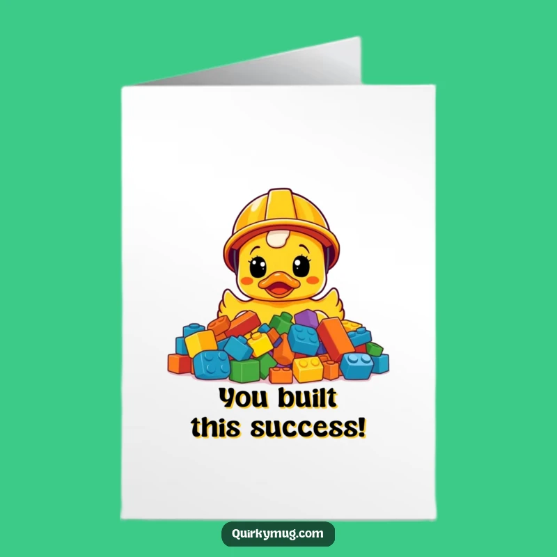 Free Printable Congrats Card: Shocked Ducky Achieves Goals - Downloadable Humor!