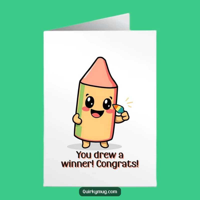 Free Printable Congrats Card: Crayon Artist's Self-Portrait Funny Gift