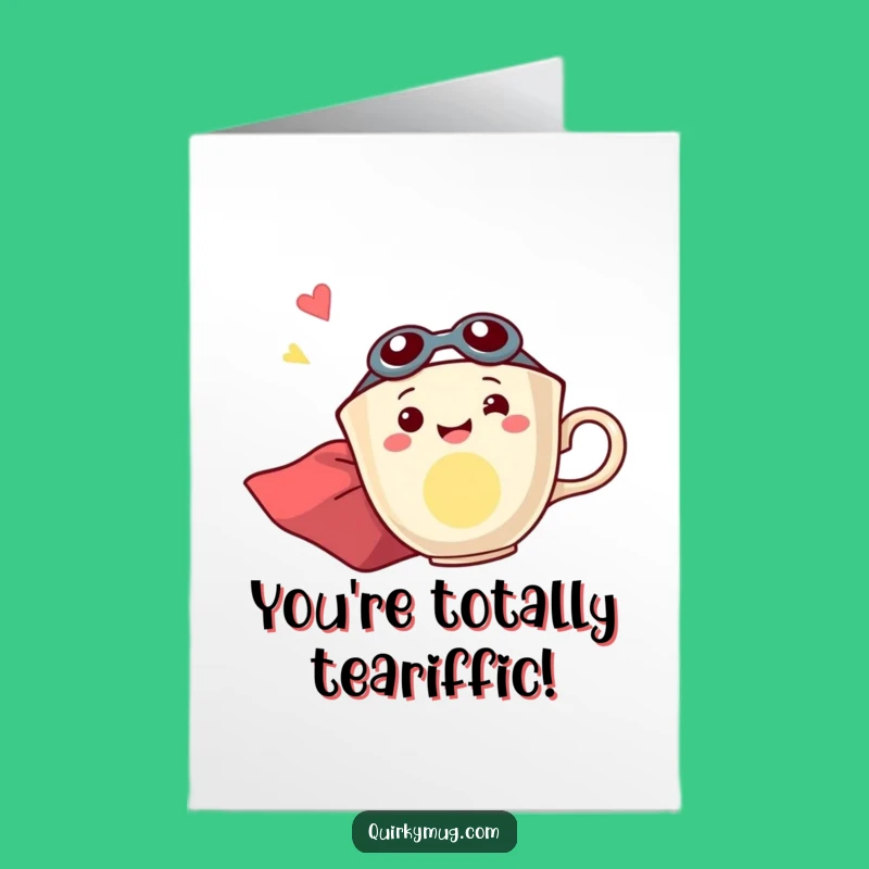 Free Printable Congratulations Card: Teacup Hero Soars - Funny Downloadable