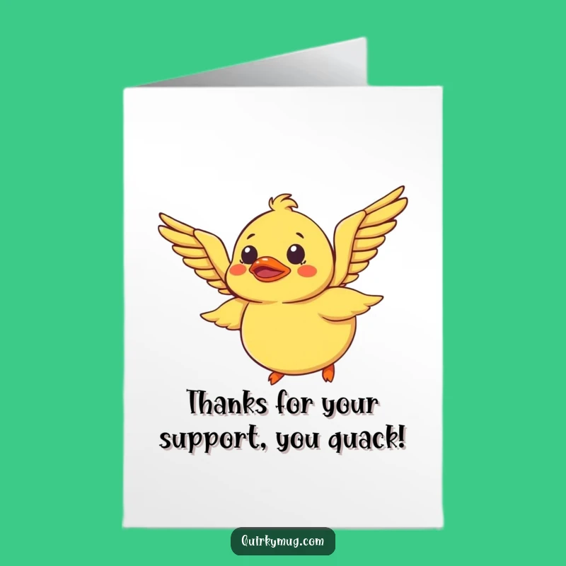 Free Printable Duck Thanks Card - Funny Downloadable Flying Attempt Greeting