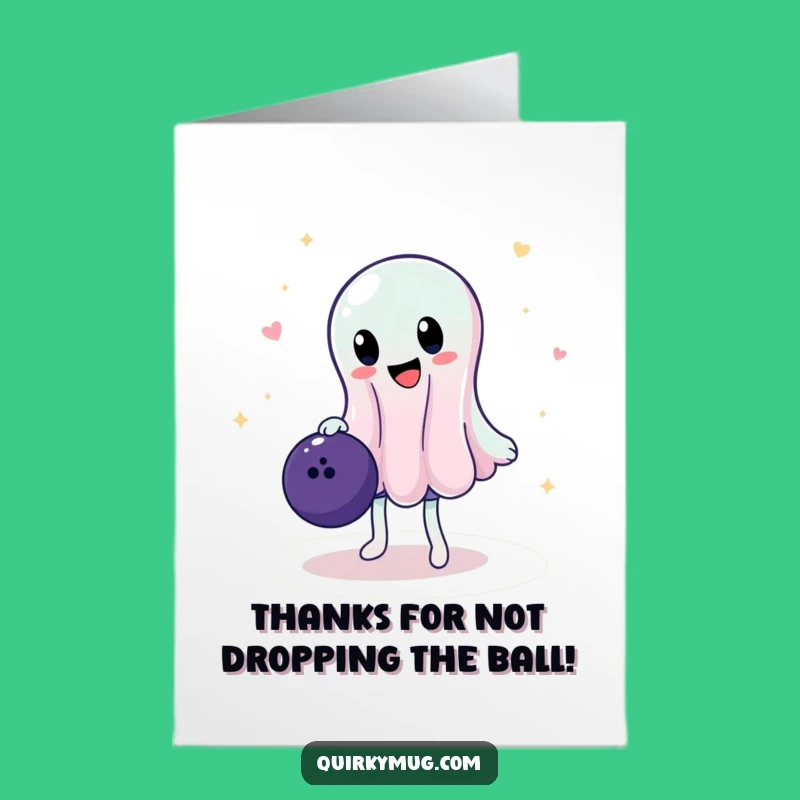 Free Printable Funny Jelly Thank You Card: Bowling Balance, Humorous Downloadable Gift