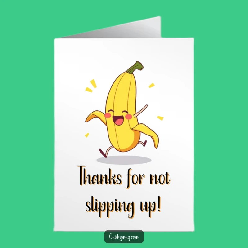 Free Printable Thank You Card: Banana Peel Pratfall - Funny Silly Appreciation
