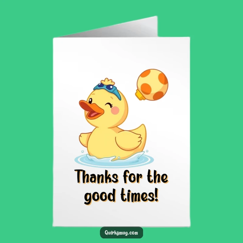 Free Printable Thank You Card: Duck's Big Splash - Funny Downloadable
