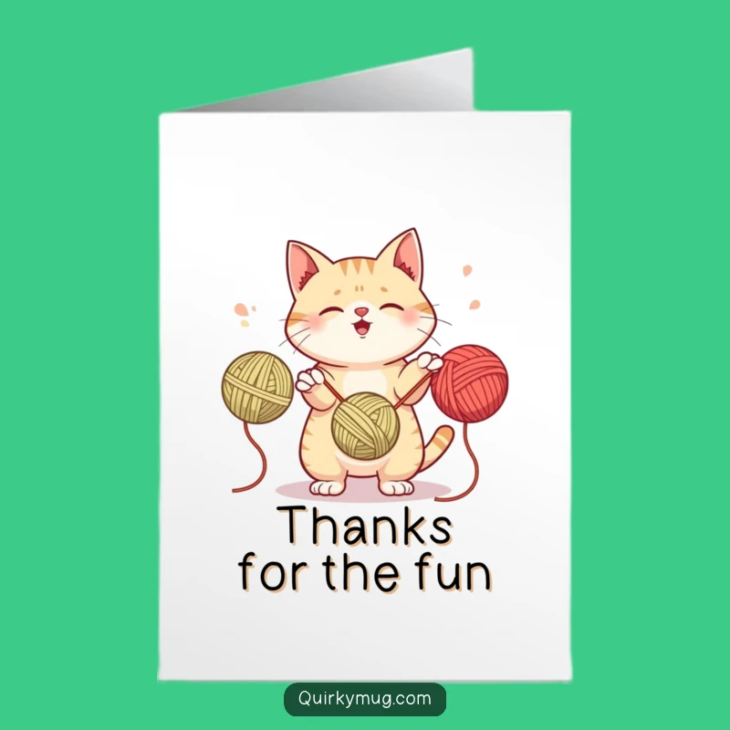 Free Printable Thank You Card: Juggling Cat Thanks Funny Downloadable Gift