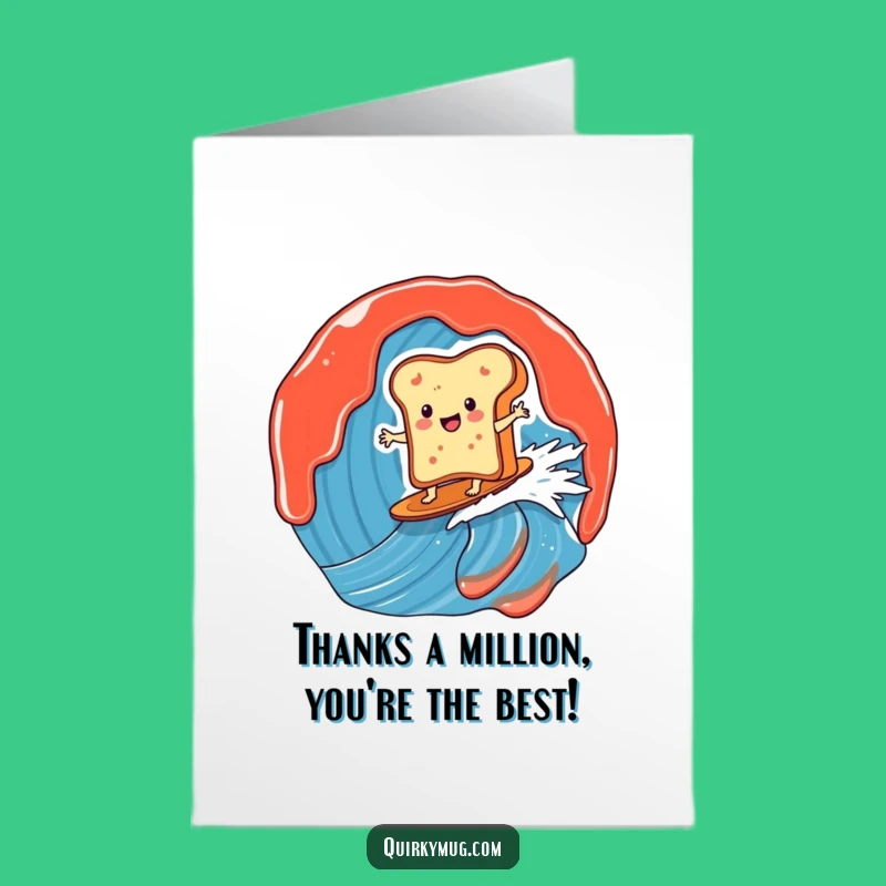 Free Printable Toast Thank You Card: Jam Wave Gratitude, Humorous Downloadable Gift