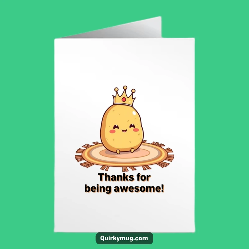 Free Printable Thank You Card: Funny Potato Gratitude, Downloadable Royal Thanks