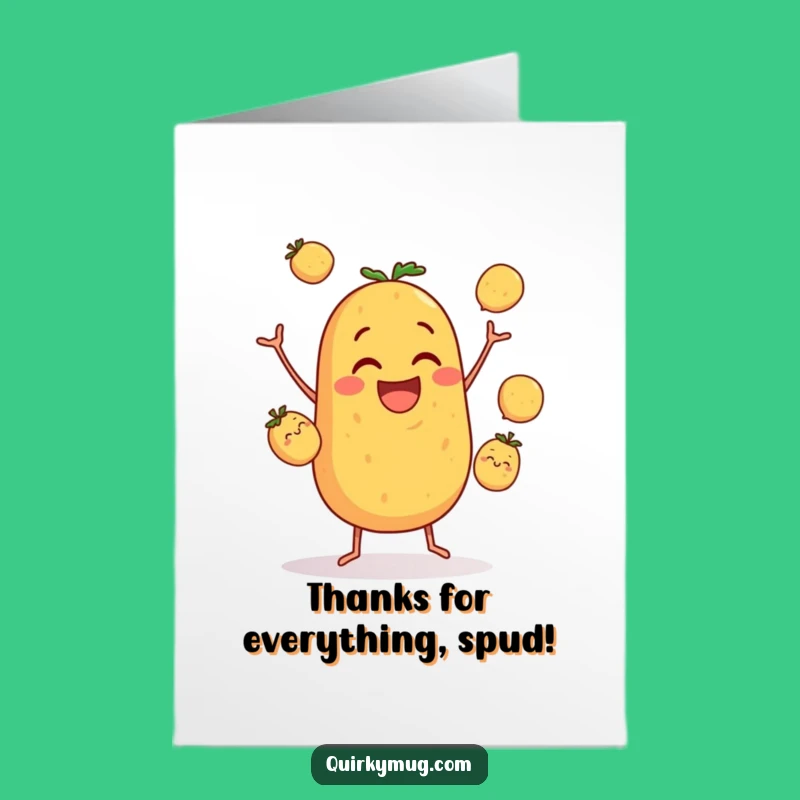 Free Printable Thank You Card: Goofy Potato Juggling for Your Appreciation Gift!