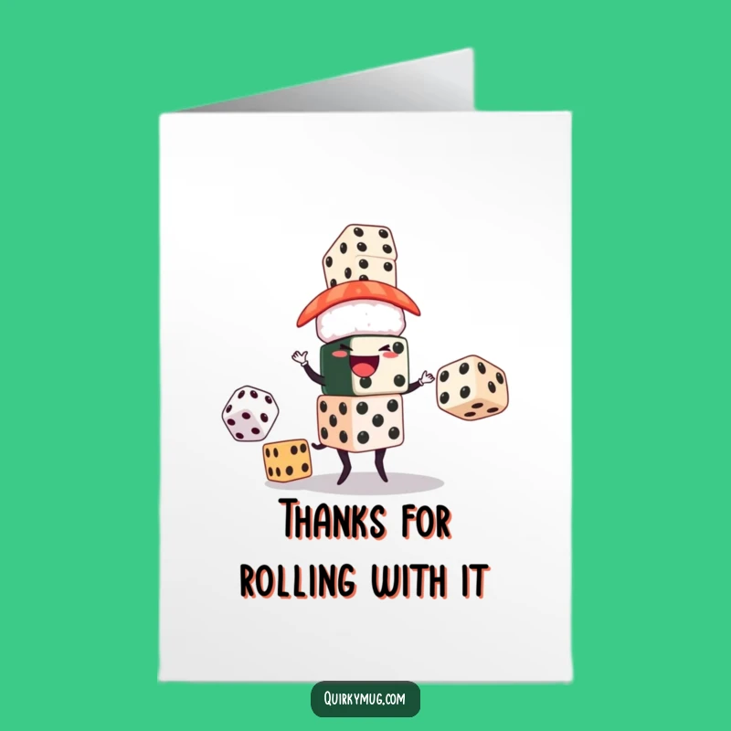 Free Printable Thank You Card: Sushi Dice Fun, Unique Downloadable Gift