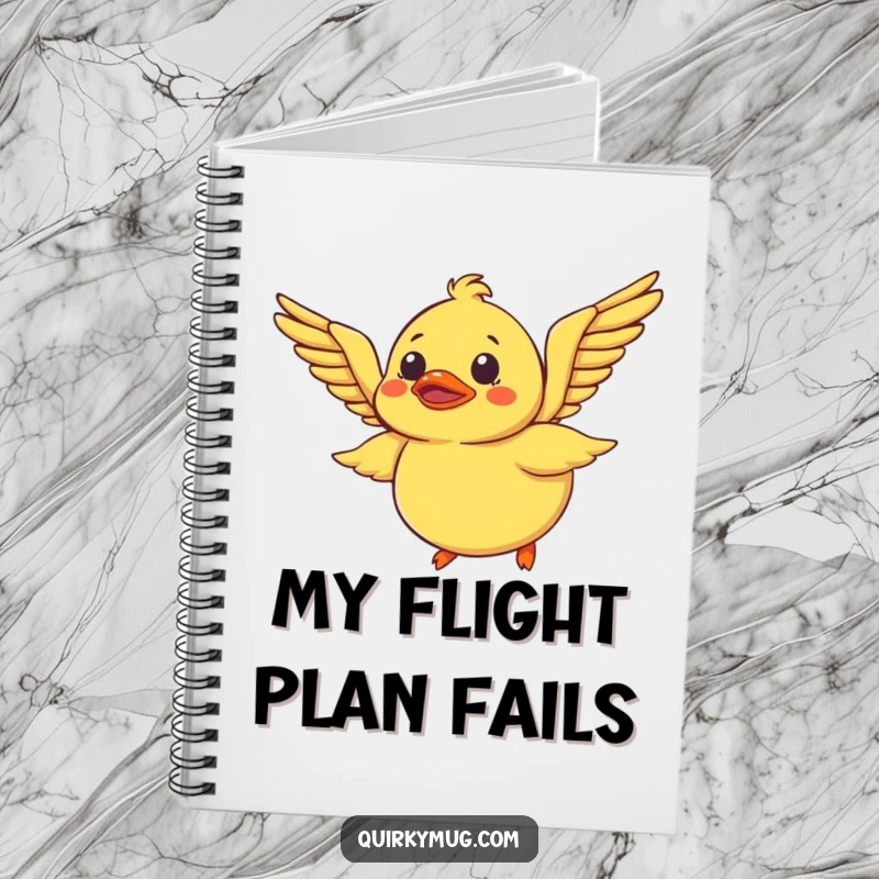 Funny Rubber Duck Notebook: A bewildered rubber duck tries to fly using its wings, a hilarious and practical notebook for dreamers.