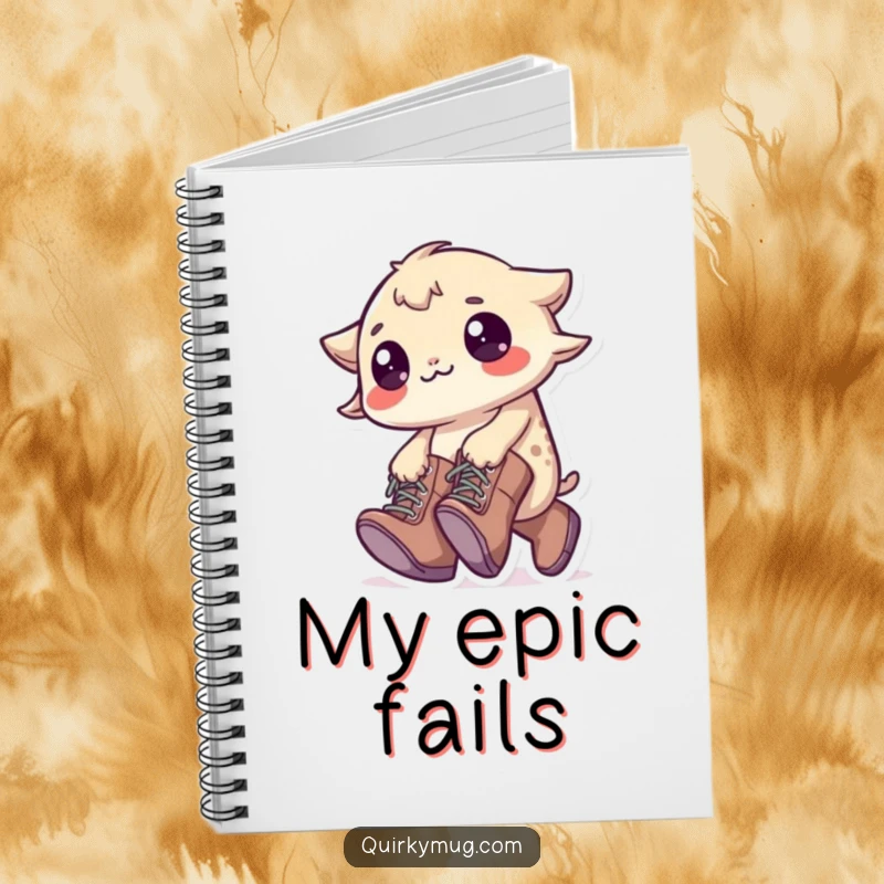 Funny Tripping Creature Notebook: A little creature wearing oversized boots, comically tripping, ready to record brilliant ideas.