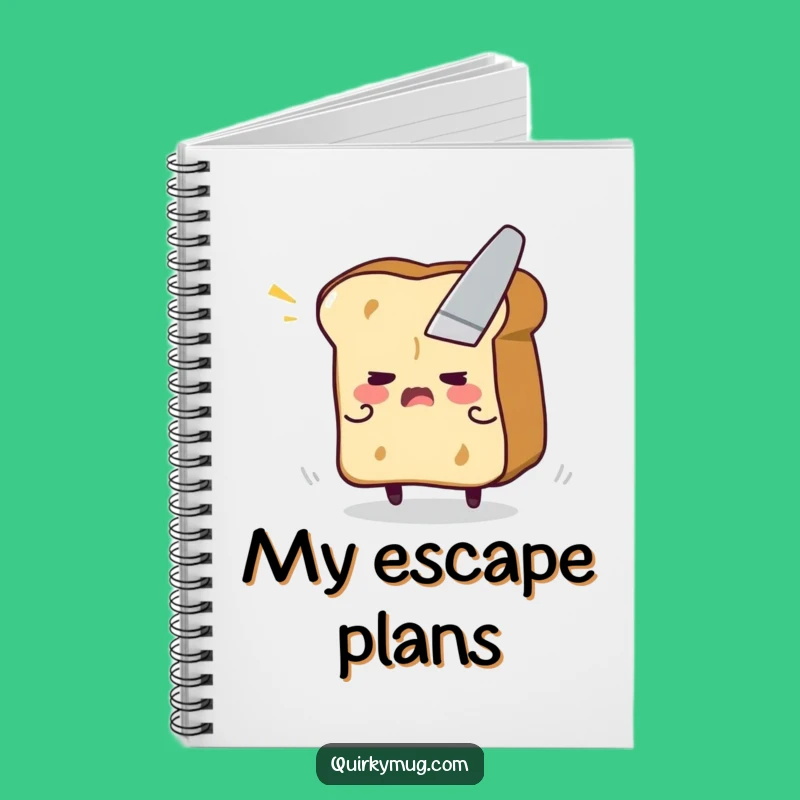 Funny Toast Escape Notebook - Jot Down Ideas While Fleeing Butter Knife