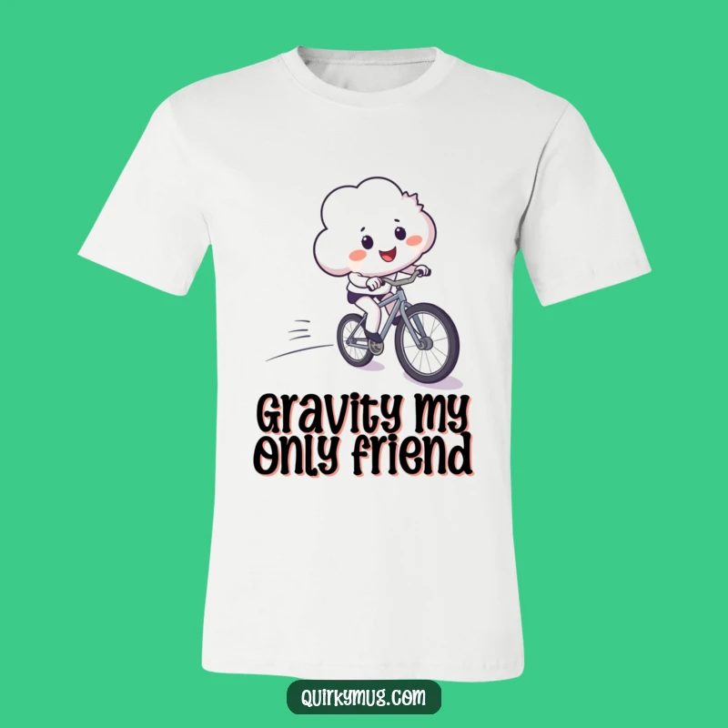 Funny Cloud Bicycle Crash T-Shirt - Ultimate Comedic Apparel for Thrill-Seekers