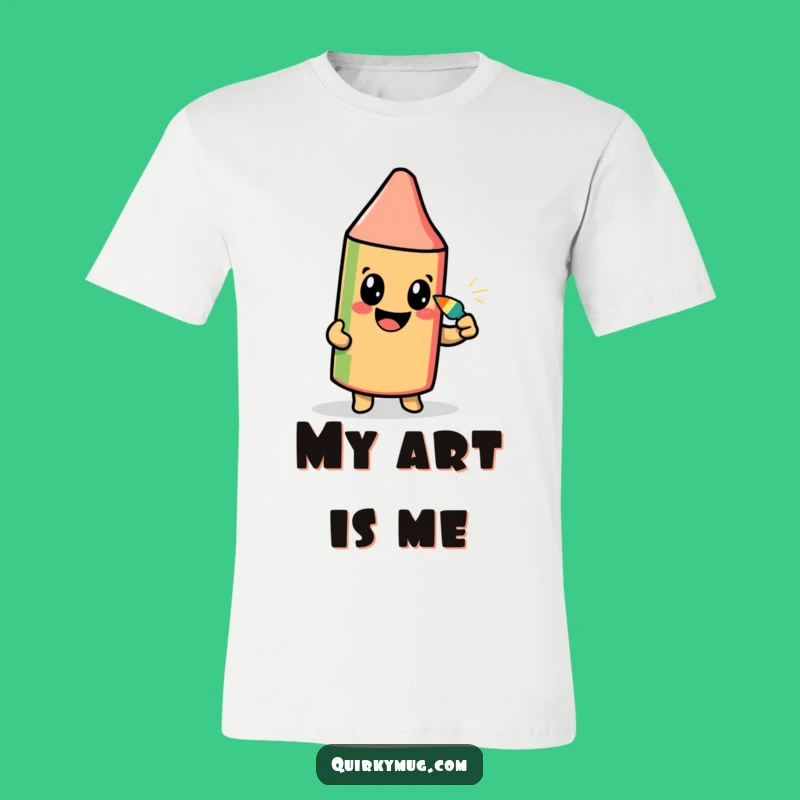 Funny Crayon Self-Portrait T-Shirt - Ambitious Character Drawing with Own Tip, Great Gift