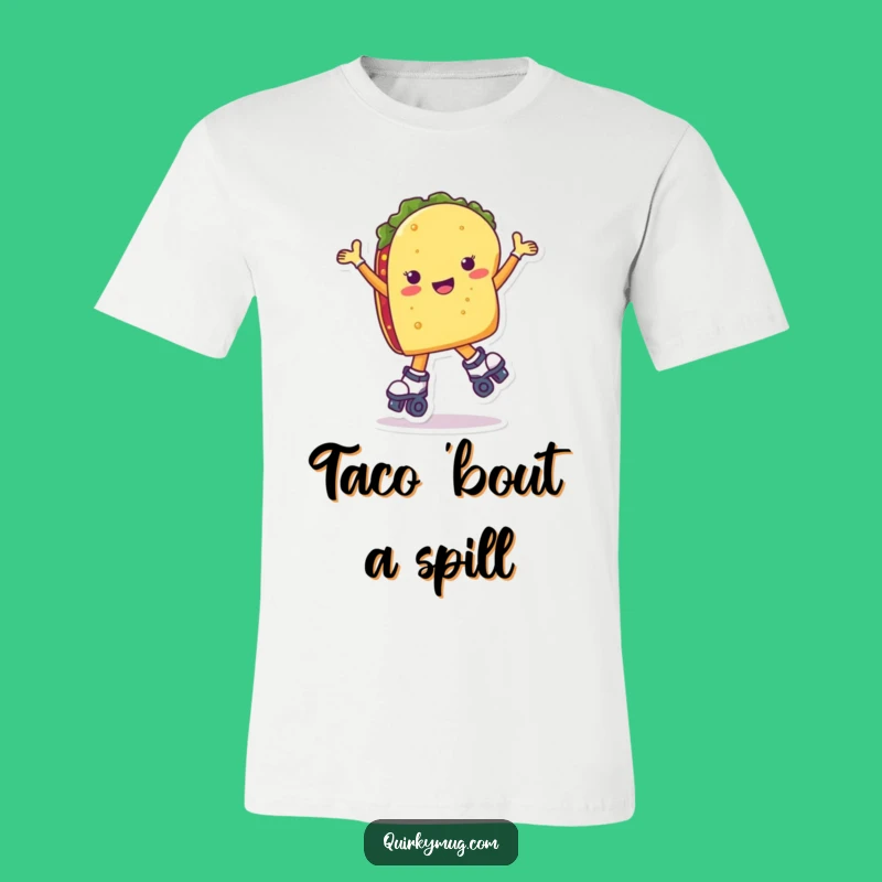 Funny Taco Roller Skater T-Shirt - Hilarious Cartoon Apparel Gift