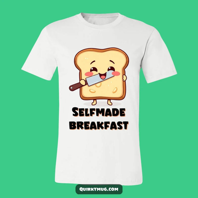 Funny Toast Buttering T-Shirt - Self-Sufficiency with a Side of Comedy