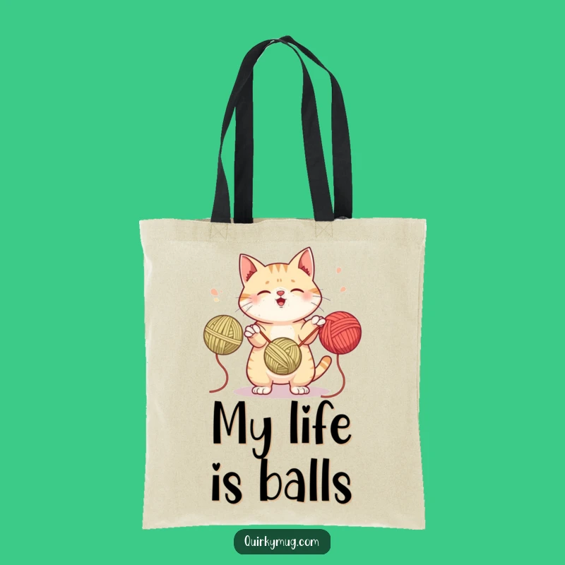 Funny Cat Yarn Tote Bag - Spacious Carryall, Perfect Funny Gift