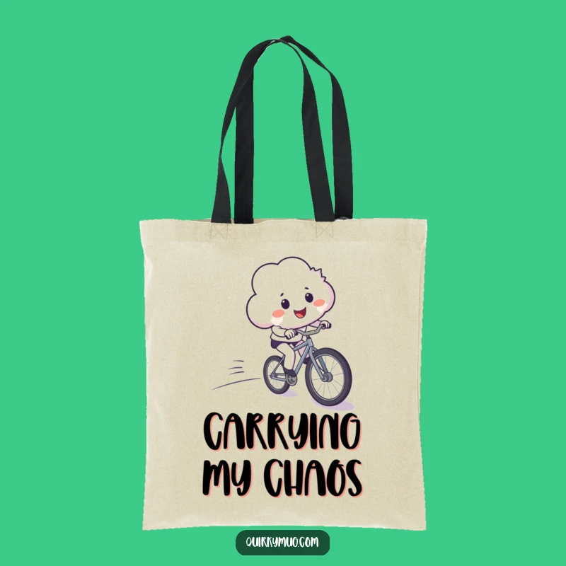 Funny Cloud Bicycle Adventure Tote Bag - Carry Your Laughs Everywhere!