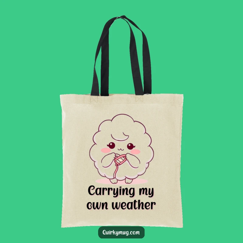 Funny Cloud Knitting Tote Bag: Carry Laughs and Essentials with Whimsical Charm