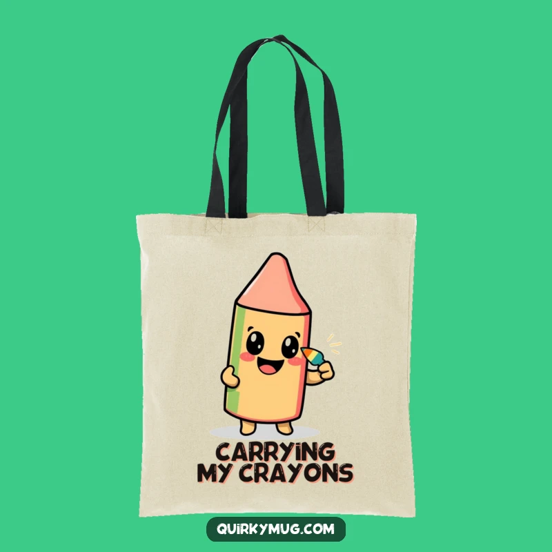 Funny Crayon Self-Portrait Tote Bag - Stylish Ambitious Character Drawing with Own Tip