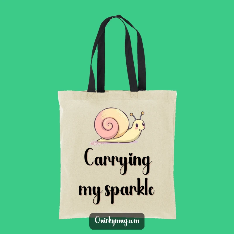 Funny Glitter Snail Tote Bag: Stylish & Sparkly Character Accessory for Daily Errands